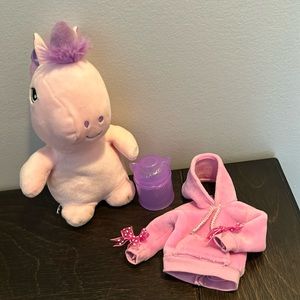 Cute pink unicorn doll set USED